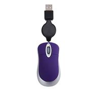 CLSSLVVBN Ratón Ultraligero de 3 Botones para Ordenador, Mini ratón óptico con Cable de 1000 dpi, ratón retráctil para Juegos, portátil, Violeta