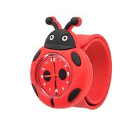 CLSSLVVBN Reloj de de Dibujos Animados Rojo preciso y preciso para niño, niño, niña, Mariquita, Reloj de Silicona con Dibujos Animados, Gel de sílice, Escarabajo