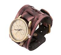 CLSSLVVBN Reloj de para Hombre, Correa de Cuero, Reloj de de Cuarzo, Relojes de para Novio, Accesorios de visualización de Tiempo para Trabajo Social, Marrón