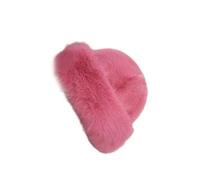 CLSSLVVBN Sombrero cosaco, sombrero ruso, cálido de piel sintética para invierno, para viajar, montar a caballo, snowboard, gris oscuro, Rosa, para 60CM