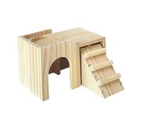 CLSSLVVBN Suministros de decoración para hábitat de cabañas hámster, Opciones Juguetes adecuados para Animales pequeños Que mejoran el Bienestar. El escondite para hámster está Hecho para Madera con