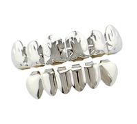 CLSSLVVBN Tapas para dientes de parrilla de lujo, sesiones vídeo chapadas en oro 18 quilates, clubes y eventos moda, parrillas chapadas en oro 18 quilates, disfraz dientes estilo hip hop rock,