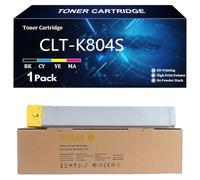 CLT-K804S Cartucho de Tóner de Repuesto para Samsung CLT-K804S CLT-C804S CLT-M804S CLT-Y804S Compatible para Samsung MultiXpress X3220NR X3280NR Impresoras con Chip,Y-1 Pack