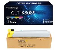 CLT-K808S Cartucho de Tóner de Repuesto para Samsung CLT-K808S CLT-C808S CLT-M808S CLT-Y808S Compatible para Samsung MultiXpress X4300LX X4250LX X4220RX Impresoras con Chip,Y-1 Pack