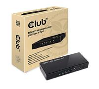 Club3D Divisor HDMI CSV-1380 1 entrada a 4 salidas, 4K60 Hz UHD, color negro