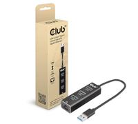 Club 3D CSV-1430A - Hub USB 3.2 Gen1 Tipo A, 3 Puertos con Gigabit Ethernet