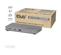Club 3D CSV-2563 Hub Thunderbolt 5 (5 en 1) con Thunderbolt Share, 5K 60 Hz, USB 3.2 Gen 2, 180W, Color Plata
