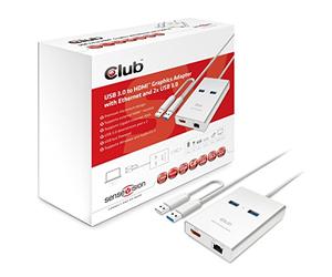 Club 3D CSV-2600 - Adaptador Grafico (USB 3.0 a HDMI Ethernet 2X USB 3.0)