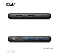 Club 3D Estación Docking 8 en 1 HDCP Cargador para Desktop y Laptop