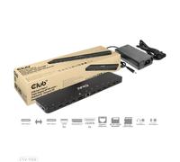 Club 3D Estación Docking USB-C 2x HDMI DP Cargador Negro