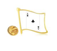 Club A - Pin de solapa con diseño de cartas de metal dorado