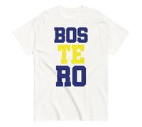 Club Atlético Boca Juniors. CABJ. Buenos Aires, Argentina. Camiseta de algodón 100%. Corte Unisex, Tallas de Adulto. CAM1216. (FR/ES, Letras, XL, Regular, Regular, Blanca)