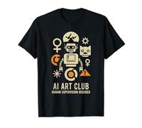 Club de Arte IA Robots simbólicos con supervisión Humana Camiseta