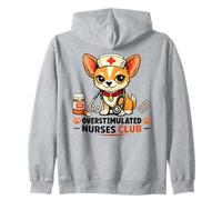 Club de Enfermeras sobreestimuladas Divertido Turno de Noche Chihuahua Sudadera con Capucha