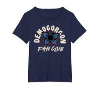 Club de Fans de Stranger Things Demogorgon Face Camiseta, Mujer Tallas Grandes, Azul Marino, 1XL Grande