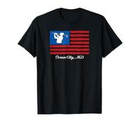 Club de Golf con Bandera Estadounidense de Ocean City Maryland Camiseta