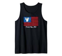 Club de Golf con Bandera Estadounidense de Ocean City Maryland Camiseta sin Mangas
