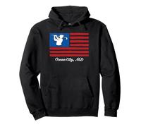 Club de Golf con Bandera Estadounidense de Ocean City Maryland Sudadera con Capucha