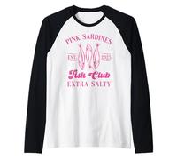 Club de la Sardina Rosa Conservas de pescado Sardinas en Camiseta Manga Raglan