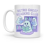 Club De Lectores Retro Ghost Para Amantes De Los Libros Taza De Café Elegante Tazas De Cerámica Chic Taza Para Oficina Cacao Hogar 330Ml