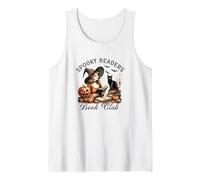 Club de Lectura de Halloween Witch Reading Spooky Readers Black Cat Camiseta sin Mangas