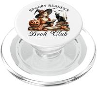 Club de Lectura de Halloween Witch Reading Spooky Readers Black Cat PopSockets PopGrip para MagSafe