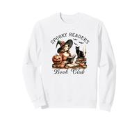 Club de Lectura de Halloween Witch Reading Spooky Readers Black Cat Sudadera
