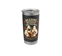 Club de Lectura Fantasma Halloween Libros Emociones Vintage Vaso térmico de acero inoxidable de doble pared