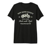 Club de Motocicletas Vintage Café Racer Camiseta Premium