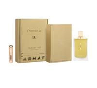 Club de Nuit Précieux IV Eau de Parfum 55 ml, Perfume Árabe Unisex de Larga Duración, Incluye Atomizador 5 ml, Fragancia con Notas de Sal de Mar, Bergamota, Jazmín y Vainilla (Precieux IV Gold)