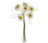 Club Green Flor Marfil GLD DIAMANTÉ GRN Hojas Cristal D.2.5, Tela, Crema, 20 x 8 x 1 cm, 6 Unidades