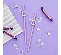 Club Green - Pajitas de papel (20 unidades, 22 x 8 cm), color morado