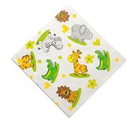 Club Green - Servilleta (Animales de la Jungla 3 Capa, Blanco, 250 x 250 mm