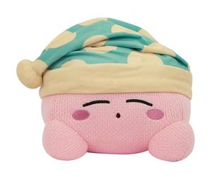 Club Mocchi Mocchi - Nuiguru-Knit Mega Sleeping Kirby | Peluches de ganchillo, decoración de sala de juegos, textura de punto trenzado, regalos para jugadores