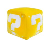 Club Mocchi Mocchi Super Mario Brothers Question Mark Block Mega Plush - Peluche de 15 pulgadas con licencia oficial de Mario Movie/Videojuegos - Decoración de habitación de Super Mario - Juguetes