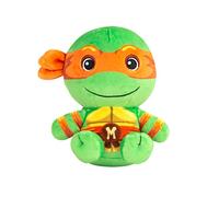 Club Mocchi Mocchi Teenage Mutant Ninja Turtles Michelangelo Junior - Juguete de Peluche Coleccionable TMNT - Juguetes de superhéroes con Licencia Oficial - Figuras de acción de compañero de