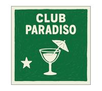 Club Paradiso - Servilletas de papel, color verde, colección vintage, paquete de 20, dimensiones 33 x 33 cm, paquete 16,5 x 16,5 cm