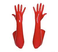 Club Performance - Guantes largos de PVC con aspecto brillante, diseño para disfraz, ajuste cómodo, se vende como un par sin accesorios (XL rojo)