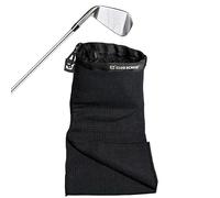 Club Scrub Bolsa de Limpieza para Palos de Golf y Pelotas, Negra, Toalla de Golf, Microfibra, Impermeable, Lavable a máquina