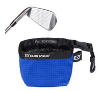 Club Scrub Golf Club and Golf Ball Cleaning Bag, Waterproof Clean Face Technology Liner, Perfectly Dry Microfiber Exterior, Detachable Clip, Machine Washable, Cleans Club Grooves, Blue Pro