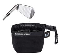 Club Scrub Pro - Bolsa de Limpiar Palos y Pelotas de Golf, Forro Impermeable, tecnología Clean Face, Exterior Microfibra Seca, Pinza Desmontable, Lavable a máquina, Limpia Las Ranuras del Palo, Negro