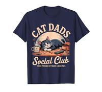 Club Social Cat Dads Cat Dad Camiseta, Hombre, Azul Marino, 4XL
