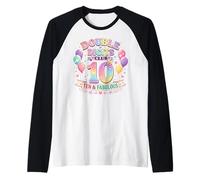 Club Ten de Dos dígitos y un Fabuloso arcoíris gráfico en Colores Pastel Camiseta Manga Raglan