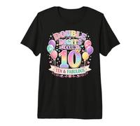 Club Ten de Dos dígitos y un Fabuloso arcoíris gráfico en Colores Pastel Camiseta Premium