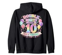 Club Ten de Dos dígitos y un Fabuloso arcoíris gráfico en Colores Pastel Sudadera con Capucha