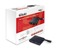 CLUB3D Mini Dock USB Type-C to HDMI2.0 + USB2.0 + USB Type C Charging - Base (Cable, USB 3.1 (3.1 Gen 2) Type-C, Negro)