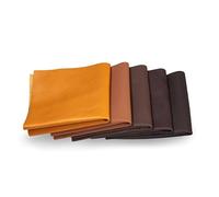 CLUB4BRANDS - Recortes de cuero marrón, restos de cuero, tamaños grandes, ideal para bolsos, zapatos, reparaciones, decoraciones, manualidades, 0,8 kg, tamaño A0