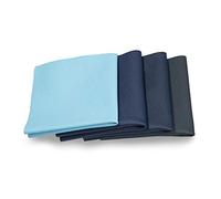 CLUB4BRANDS Recortes de cuero - restos de cuero azul, restos de cuero, tamaños grandes, ideal para bolsos, zapatos, reparaciones, decoraciones, manualidades, 1 kg, tamaño A6