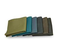 CLUB4BRANDS Recortes de cuero - restos de cuero verde, restos de cuero, tamaños grandes, ideal para bolsos, zapatos, reparaciones, decoraciones, manualidades, 1 kg, tamaño A6