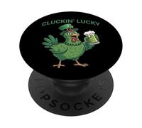 Cluckin' Lucky San Patricio Cerveza Verde Gallo PopSockets PopGrip Adhesivo